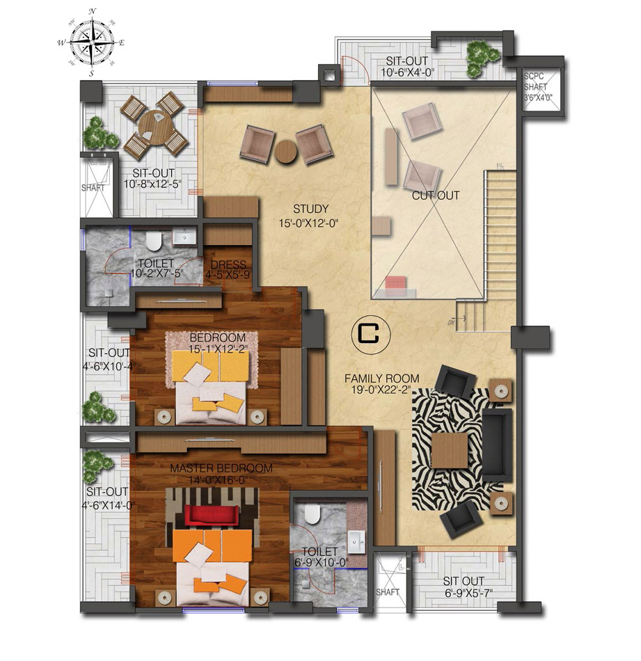 floor plan - Level 8 c Duplex (Upper)